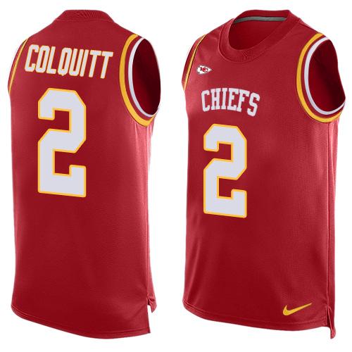 Nike Chiefs #2 Dustin Colquitt Red Team Color Men's Stitched NFL Limited Tank Top Jersey - Click Image to Close